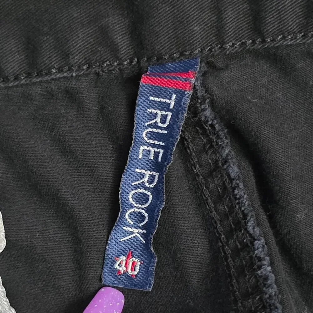 True Rock Mens Black Chino Shorts Size 40 Casual Flat Front